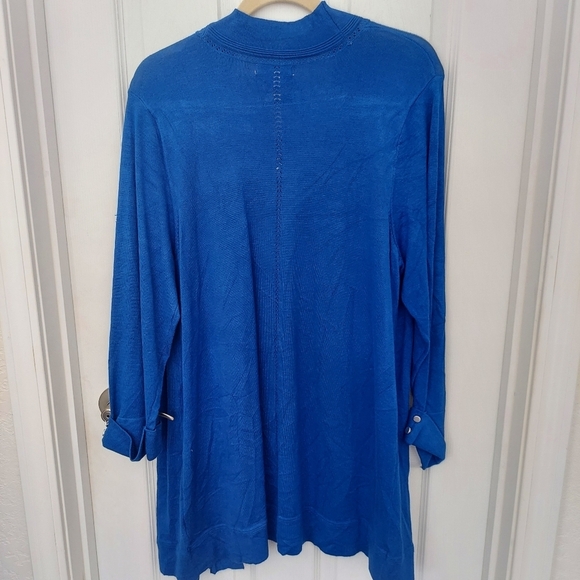 Kim Rogers Blue Open Front Cardigan Medium NWT - Picture 4 of 7